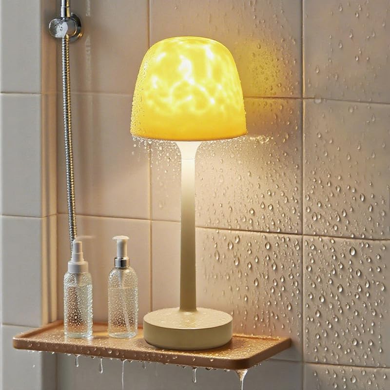 Waterproof Shower Lamp, Wireless Rechargeable Desk Lamp, Entspannen 16 Colors LED Mood Projector, Remote Control, Touch Control, Bathroom, Toilet, Office Lighting