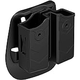 Universal Double Magazine Pouch - Dual Stack Mag Holster with Adjustable Retention for Glock, Sig Sauer, S&W, Beretta, Browning, Taurus, H&K, Springfield, Ruger Pistol Mags