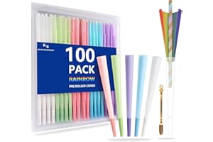 ROLLING & RENAISSANCE 100 Pack Colorful Rolling Papers Pre Rolled Cones King Size - 108mm King Size Pre Rolls Paper with Filter Tips Rainbow cones Filling funnels/Mini Scoop/Packing Sticks