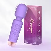 Handheld Massager Premium Silicone 20 Mode Rose Purple Tool to Relax Muscle | Upgraded Handheld Massager, 20 Vibration Modes 8 Speeds Premium Silicone Rose Purple Small Mini Massager Tool for Stress Away