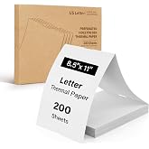 Thermal Printer Paper 8.5 x 11 Inch (US Letter), Fan-Fold Thermal Paper 200 Sheets, Inkless Quick-Dry Paper, Compatible with JADENS JD-166 Portable Thermal Printer