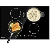30 Inch Induction Cooktop 4 Burner with Booster, 7000W Built in Induction Stove, 9 Power Level, Timer &amp; Child Safety Lock, Weceleh Electric Cooktop Hardwired 220~240V