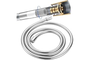 TECI Kink-free Shower Hoses 118 Inch Extra Long Handheld Showerhead Hose Explosion-proof Replacement 360 Degree Swivel Copper/Brass Connectors PVC Lightweight Flexible Anti-burst Silver T102-3