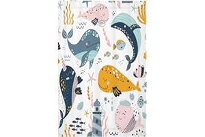 Xuejiaku Decorative Switch Plate Covers Colorful Whales Cartoon Fish Sea Animals Underwater 1 Gang Light Switch Cover Plate Blank Wall Plate Cover Switchplate Electrical Faceplate for Nursery Decor