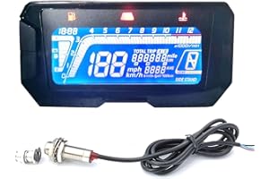 SAMDO Universal Motorcycle Speedometer Tachometer 199 Kmh Mph 12000RPM Super Bright Screen