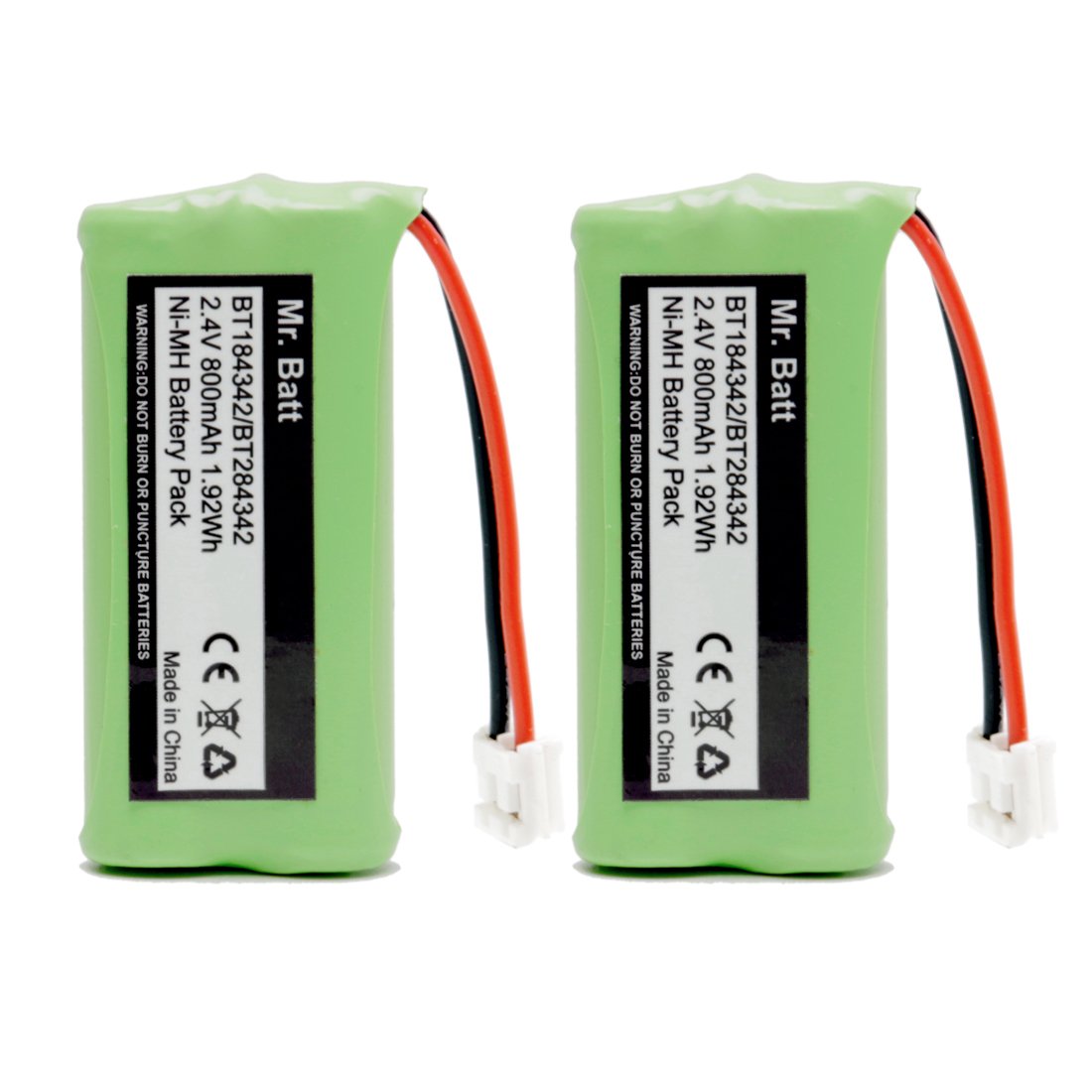 2 Pack Replacement Rechargeable Battery BT18433 BT28433 for VTech ATT
