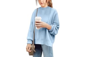 Batermoon Girls' Pullover Sweaters Long Sleeve Drop Shoulder Side Split Knit Tunic Tops 7-14 Years