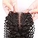 Beata Hair Brazilian Kinky Curly 4x4 Frontal Lace Closure Human Hair With Baby Hair Natural Black (Middle Part, 16 Inch)