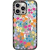 CASETiFY Impact Case for iPhone 15 Pro Max [4X Military Grade Drop Tested / 8.2ft Drop Protection/Compatible with Magsafe] - Flower Prints - Bright Spring Flowers - Clear Black