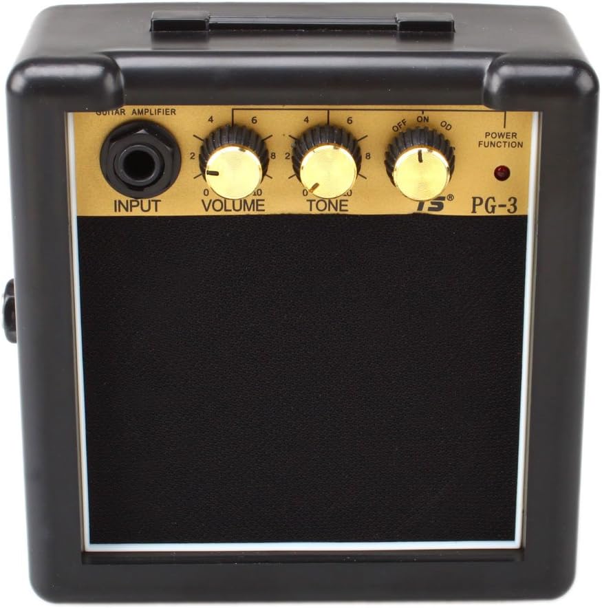MicroMall(TM) GT-3W Portable Mini Electric Guitar Amplifier Black and Golden