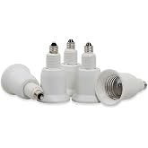 ELECTOP E11 to E26 E27 Socket Adapter Converter,Mini Candelabra E11 Base Convert to Medium E26/E27 Standard Screw Base(5 Pack)