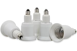 ELECTOP E11 to E26 E27 Socket Adapter Converter,Mini Candelabra E11 Base Convert to Medium E26/E27 Standard Screw Base(5 Pack