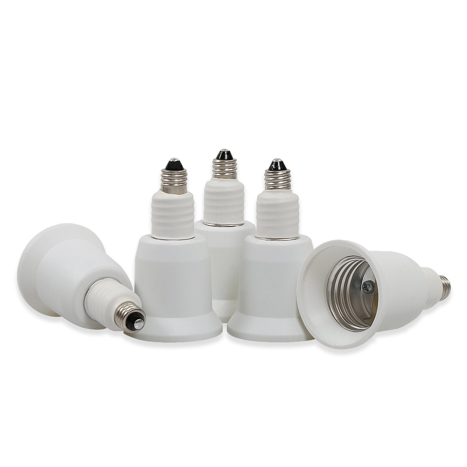 Photo 1 of ELECTOP E11 to E26 E27 Socket Adapter Converter,Mini Candelabra E11 Base Convert to Medium E26/E27 Standard Screw Base(5 Pack)