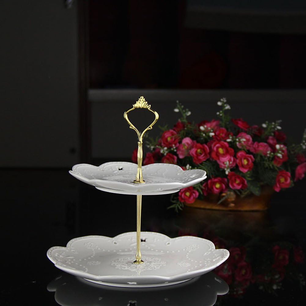 Happy Lifestyles New Style Cake Stand Cake Holder Accessories Golden Crown 2 Tier
