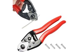 Muzata Cable Cutters Heavy Duty Stainless Steel Wire Rope Cutter Aircraft 1/8" 5/32" for Deck Railing Bike Housing Metal Fence M015