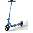 SIMATE Electric Scooter for Kids, Motorized E-Scooters with Colorful Front Light and Pedal Lights, LED Display & Foldable, Dual Braking System, Top 8.7mph & 5 Miles, Gifts for Kids, Girls, Boys, Teens
