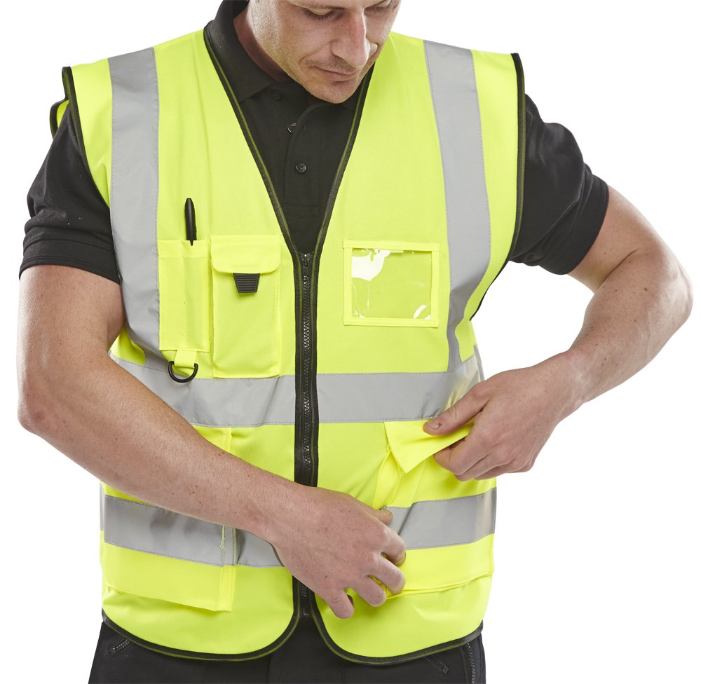 EXECUTIVE HI VIZ WAISTCOAT SATURN YELLOW XXL