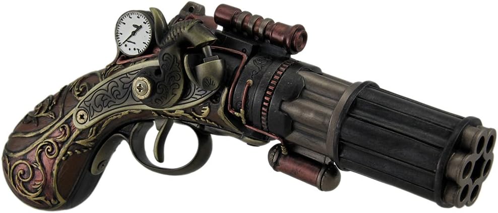 Veronese Design 6 Barrel Decorative Steampunk Pistol Statue