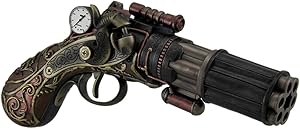 Veronese Design 6 Barrel Decorative Steampunk Pistol Statue