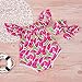 Baby Girls Pink Watermelon Print Ruffle Sleeve Boat Neck Romper With Headband (12-18M(Tag90), Pink)