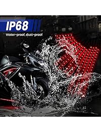 MABOTHER 12 piezas Kit de luces LED para motocicleta RGB tiras de luz impermeable acento luz de efecto de tierra con mando a distancia inalámbrico dual para Harley Davidson Honda Kawasaki Suzuki, 1 año de garantía