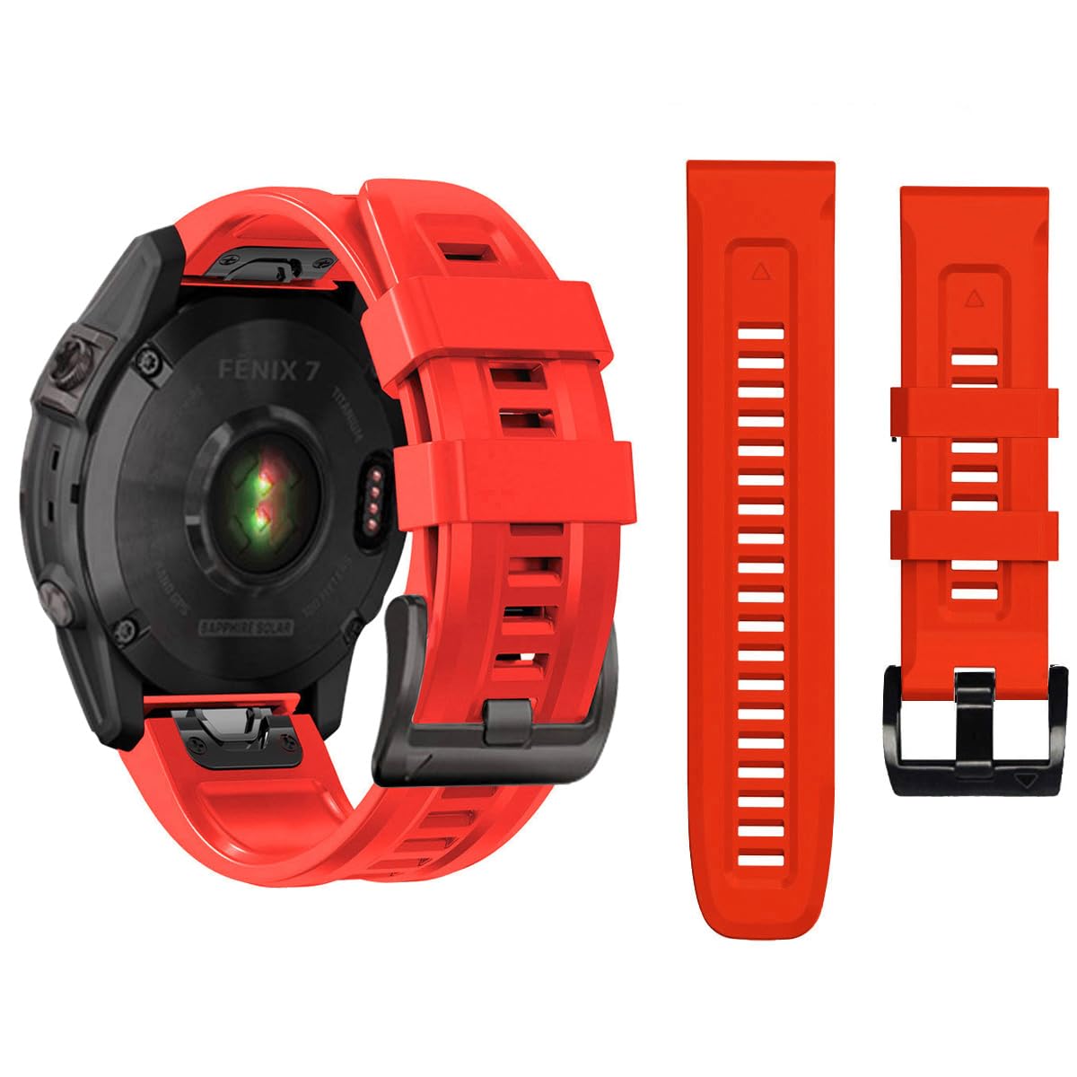 22mm Watch Band for Garmin Fenix 5/Fenix 6/Fenix 7/Fenix 8 47mm/Fenix E 47mm, Soft Silicone Band Strap Wristband with Quick Fit for Garmin Smart Watch (Orange)