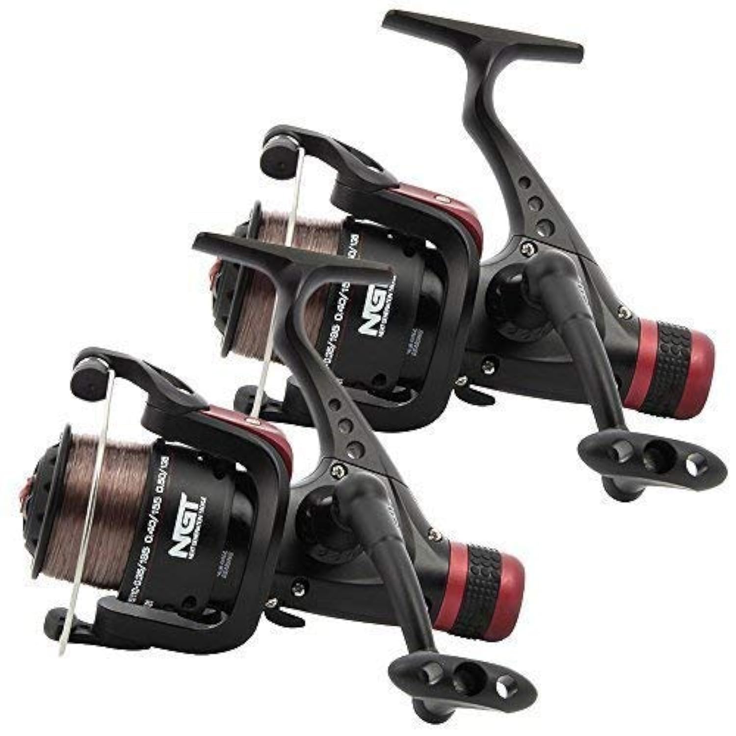 2 x NGT Carp Coarse CKR50 Reels with 1 Ball Bearing 1BB with Rear Drag Anti-Twist Big Line Roller