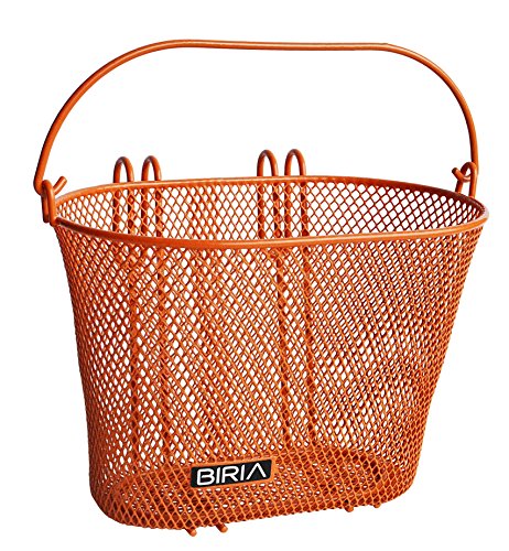 Biria Basket with Hooks Orange, Front, Removable, Children Wire mesh Small Kids Bicycle Basket, New, Orange