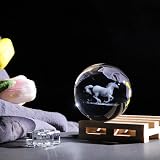 Ornalrist 2.36 in 6cm 3D Etched Horse Crystal Ball Ornament with Stand view 5