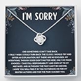 FG Family Gift Mall Im Sorry Gifts For Her, Apology Gifts For Her, I Love You I'm Sorry Gift, Giant Sorry Forgiveness Necklace with Message Card and Gift Box