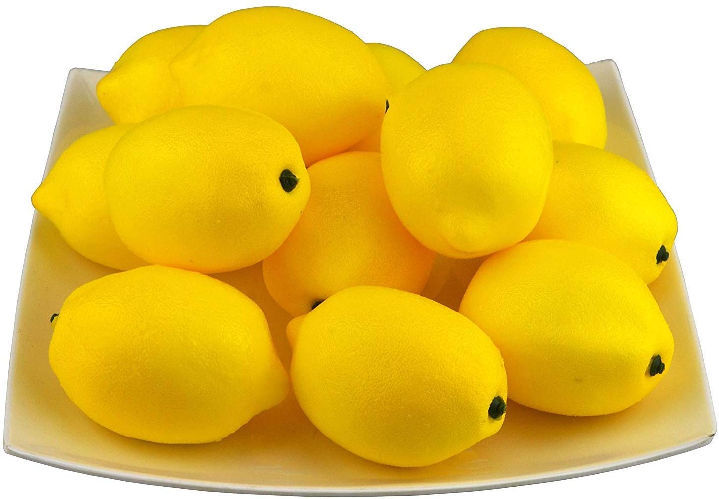JEDFORE Artificial Lemon Lifelike Simulation Fake Fruit Lemons for House Kitchen Party Decoration Yellow 12pcs Set