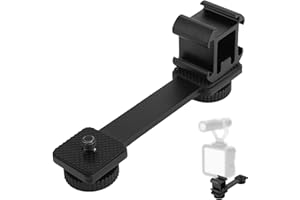 3 Port Cold Shoe Mount Plate, Aluminum Alloy Triple Stabilizer Extension Adapter Bracket for Camera Microphone LED Light for 