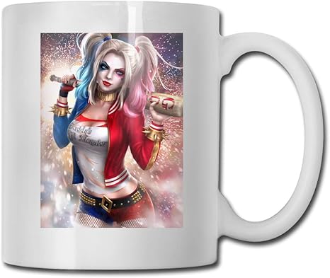 Amazon Co Jp Not Applicable Harley Quinn カップ セラミック マグカップ 白 330ml レンジ対応 大容量 マグカップ 陶器 贈答品 可愛いカップ 両面印刷 誕生日プレゼント ホーム キッチン