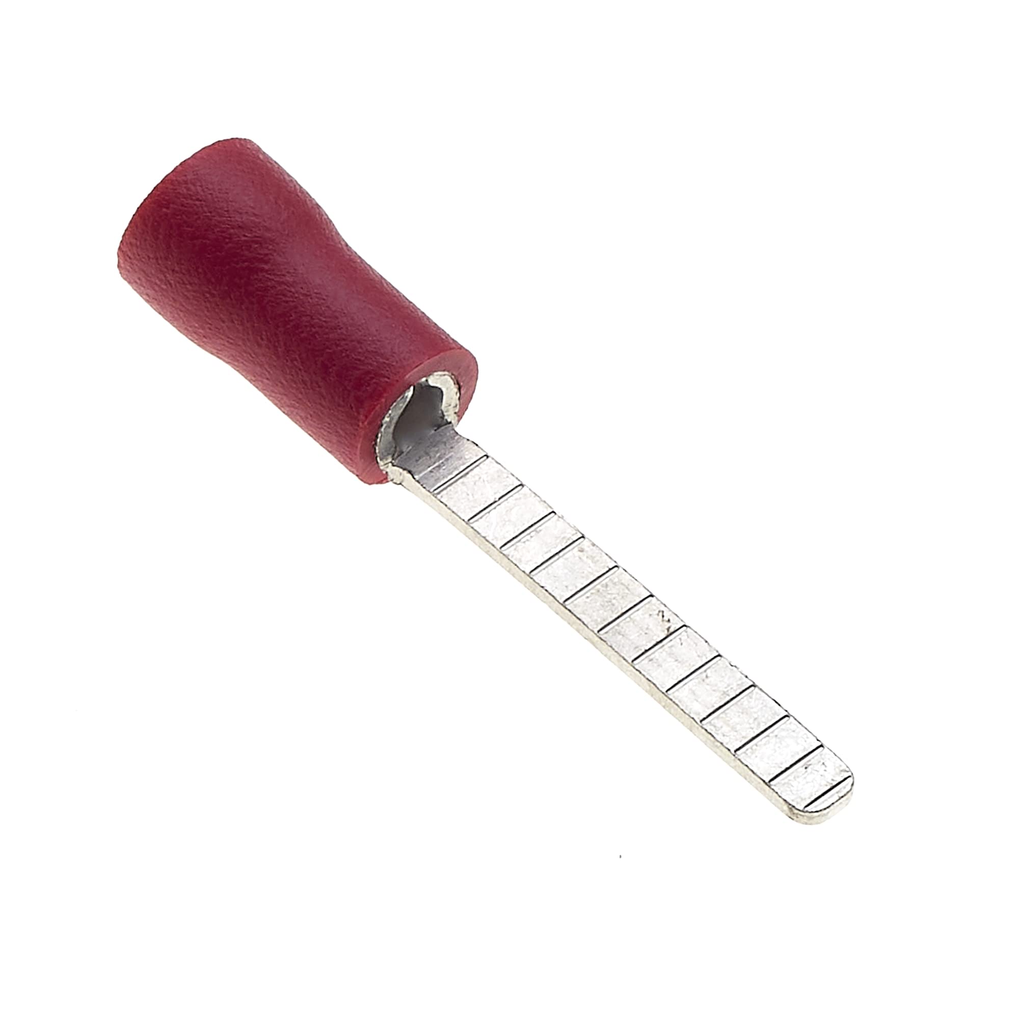 Crimp Blade Terminals, Pack Of 100 - Red, 6.35mm, 19A, Vinyl Insulated Terminal Wire Ferrules Copper Connectors, Cord Cable End