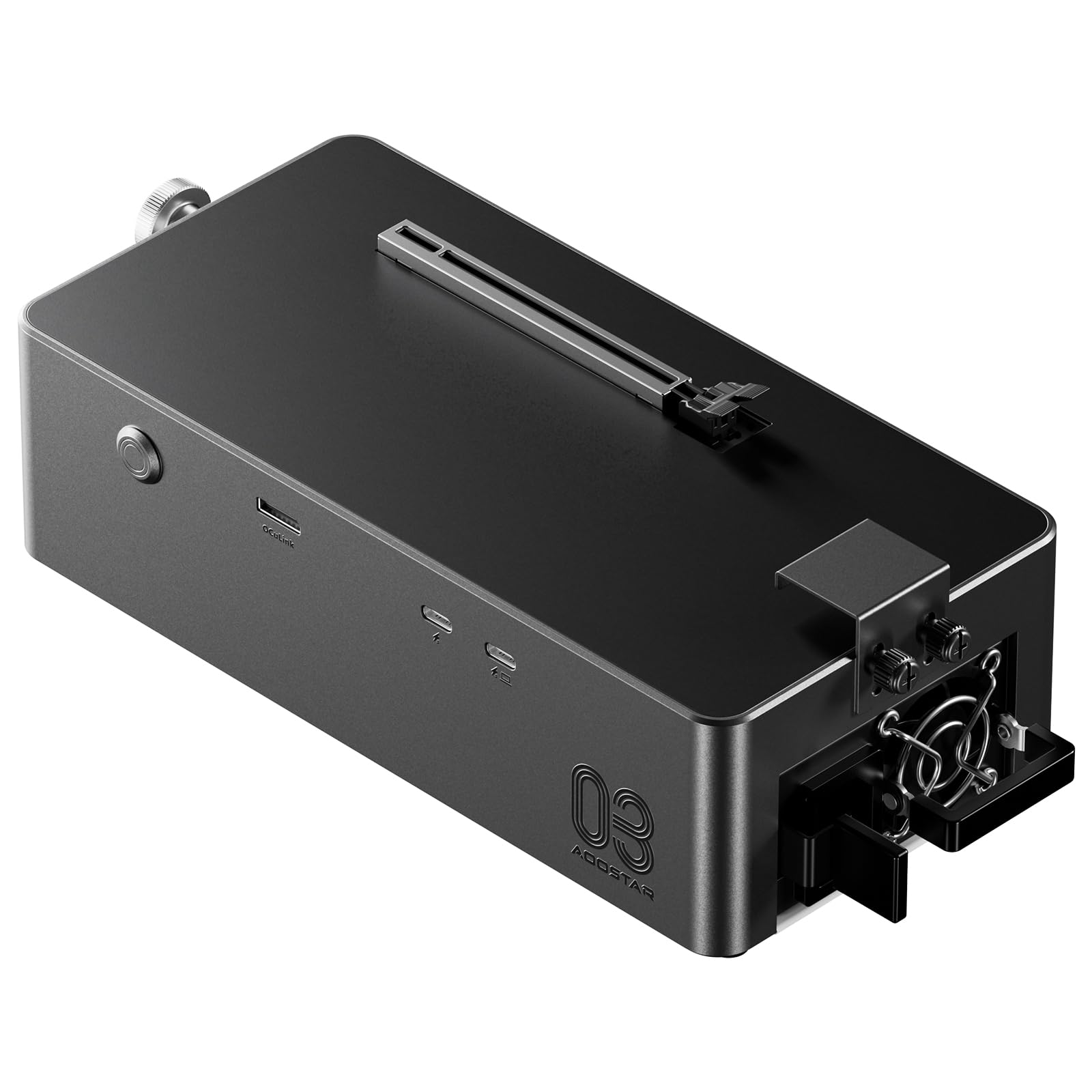 AOOSTAR AG03 eGPU Dockstation mit OCuLink & Dual Thunderbolt 5 (80Gbps), Externe GPU Grafikkarten Dockingstation PCIe 4.0 x4, 140W PD, DP 2.1 Videoausgang, Eingebautes 800W Netzteil, für GPUs bis 500W