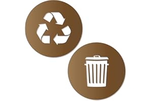 Vinyl Friend Recycle and Trash Sticker Logo Style Symbol to Organize Trash cans or Garbage containers and Bins - Contour Cut Decal Sticker (Copper, XSmall)