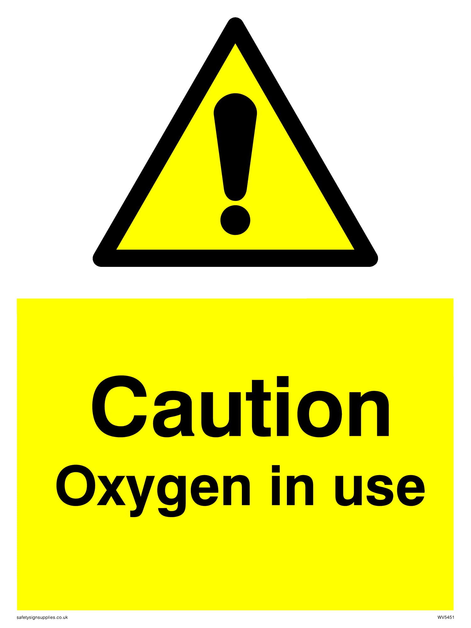 Pack of five - Caution Oxygen In Use Sign - 150x200mm - A5P