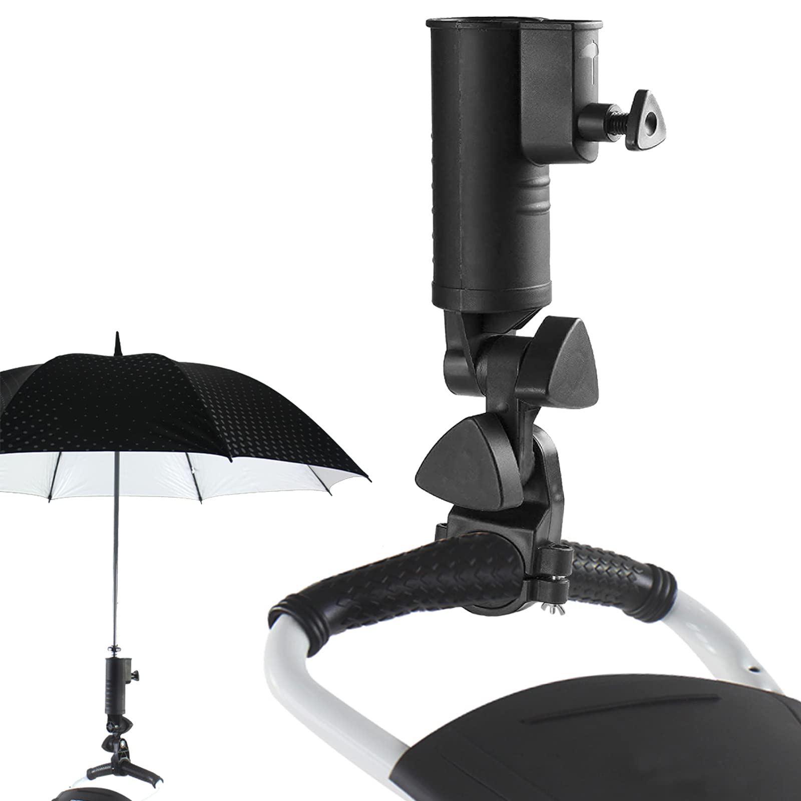 AMRTA Golf Trolley Umbrella Holder for Push Cart Powakaddy Motocaddy Universal Adjustable Size Golf Cart Umbrella Holder Adjustable Stand for Bike Stroller Fishing Wheelchair (1 Pack)
