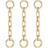 Ajcotahm 3 Pcs Gold Purse Extender Chain, 4.65 Inch Bag Extender Chain Fashion Metal Bag Chains Straps Accessories for Women Handbags Purse Shoulder Cross-Body