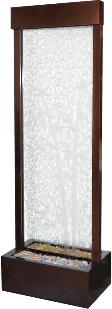 Bluworld Freestanding Indoor Outdoor Gardenfall Bamboo Glass Fountain