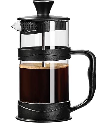 La Cafetière Pisa Cafetière 8 tasses/1 l, verre borosilicate résistant à la chaleur et acier inoxydable avec piston facile à saisir, grande cafetière à piston française pour thé en vrac et café