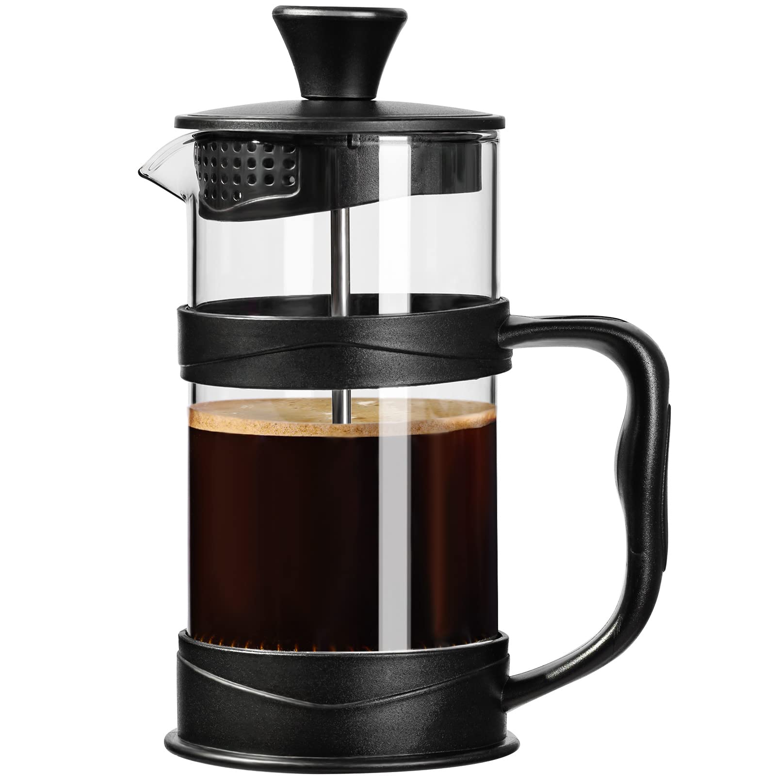 Photo 1 of PARACITY French Press Coffee/Tea Maker, Camping Mini Coffee/Tea Press of 304 Stainless Steel Filter and Heat Resistant Glass, Cold Brew Coffee Maker 11.8OZ for Travel& Home Gift(Black)