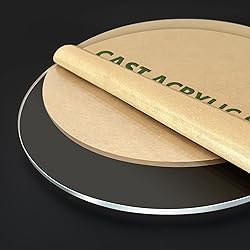 2 Pieces 1/4" Round Plexiglass Sheet, 7 Inch