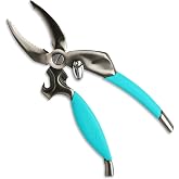 Toadfish Crab Leg Cracker Tool, Stainless Steel Seafood Shell Cutter | Serrated cutting jaw, spring-loaded hinge, non-slip grip, bottle opener, machined stainless steel, single tool