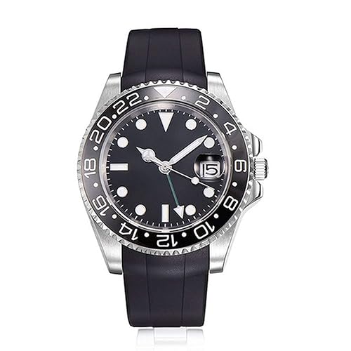 WhatsWatch Parnis 40mm Black Dial Black Ceramic Bezel Sapphire Glass GMT  Function Automatic Movement Men's Watch -548 in Oman Whizz Wrist Watches