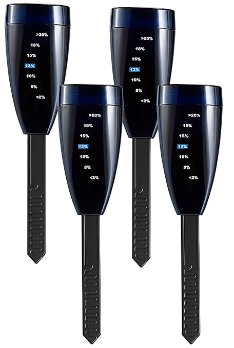 Royal Gardineer Bodenmessgerät: 4er-Set Digitaler Feuchtigkeitsmesser mit LED-Anzeige (Feuchtigkeitsmesser Kübelpflanzen)