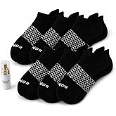 BOMBAS Men's Solids Ankle Large Socks, 6 Pairs Black Ankle Socks, Size 8-13