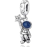 Nbsameng S925 Sterling Silver Astronaut Charms Compatible for Pandora Bracelets and Necklaces, DIY Christmas Gifts for Women