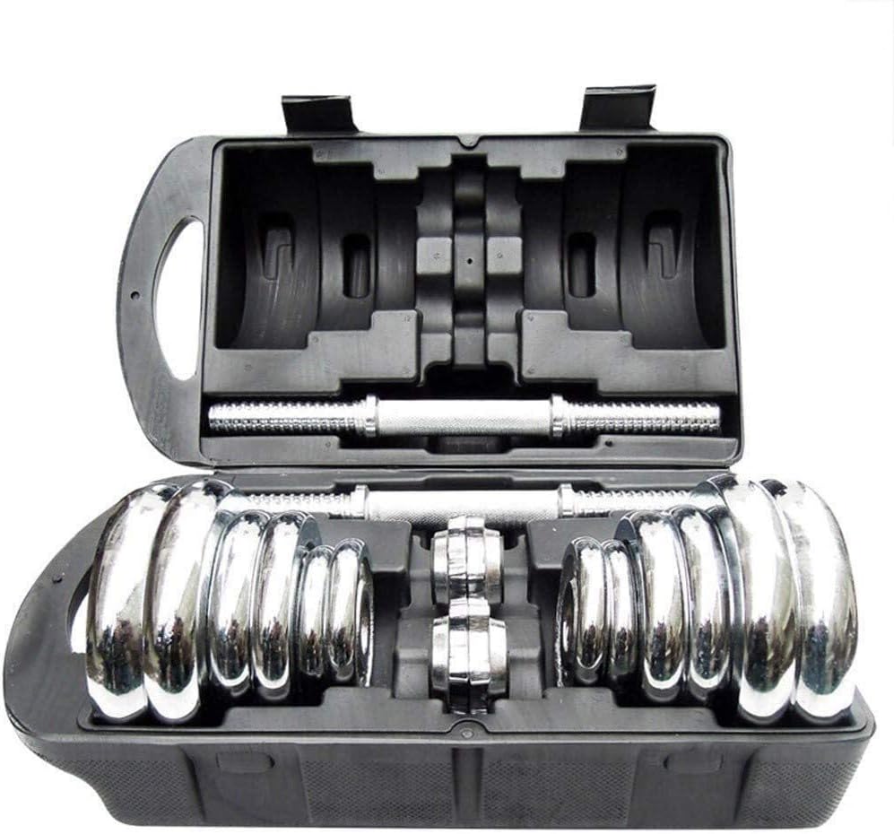 DJ Home Dumbbells Electroplated Dumbbell Set for Weight Lifting, Ergonomic Comfort Grip with Storage Box Dumbbells,Size:20KG