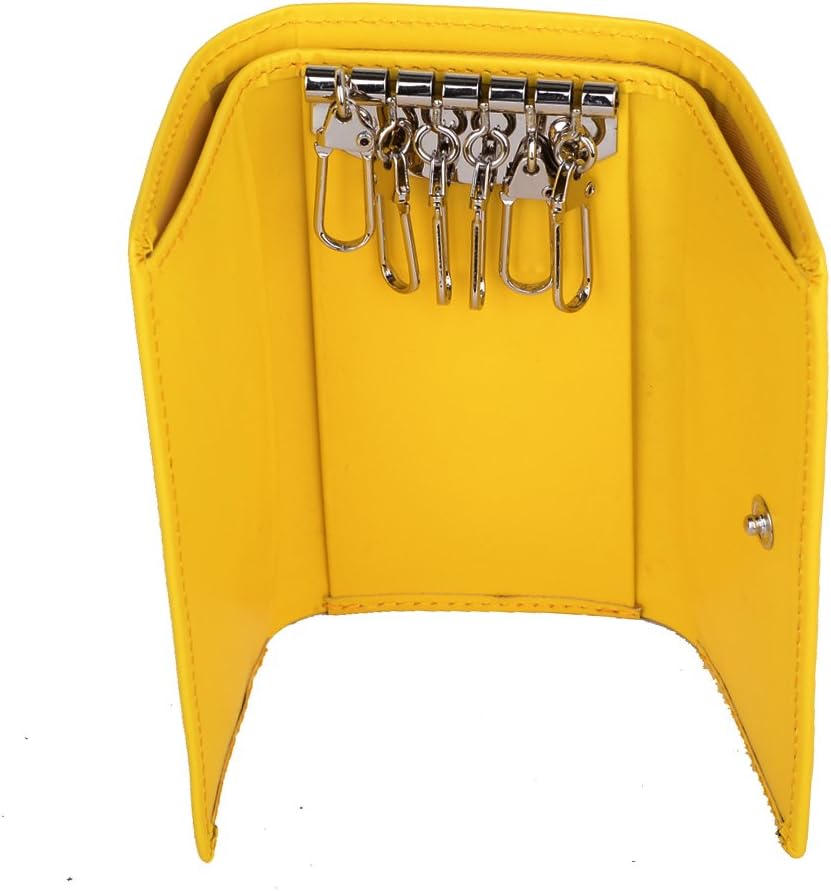 Xinyishi Unisex Key Holder Wallet Yellow Genuine Leather